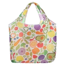 Reusable Grocery Bags, 1Pcs Printed Washable Shopping Totes (Vegetable)