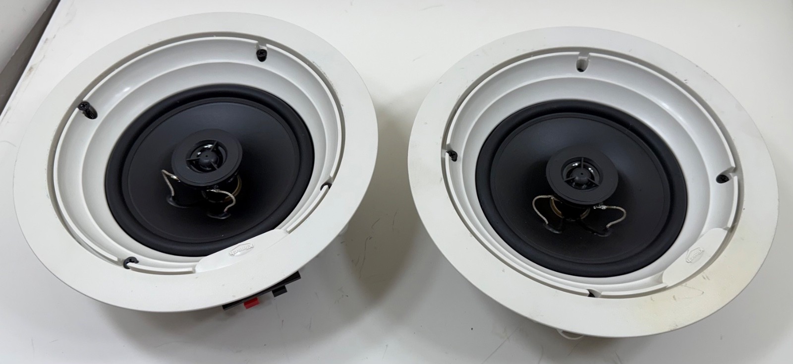 Klipsch R-1650-C In-Ceiling Speakers Pair White Pre Owned 6 1/2" Woofers
