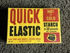 Vtg Advertising QUICK ELASTIC STARCH Ironing Sealed Box 12 oz Staley Decatur ILL