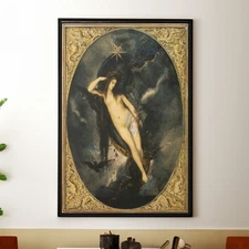 Nyx Night Goddess by Gustave Moreau Canvas/Poster Wall Art - Pagan Print