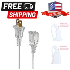 Clear Extension Cord Thin 6 Feet for Lamp,Camera,LED Light,Chrismas Light,2 P...