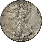 1937-D Ch AU Details Walking Liberty Half Dollar, Lightly Toned, Start 99c NR!