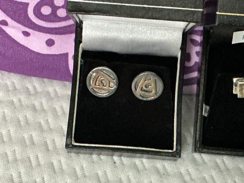 Bel lotto vintage 5 pezzi orecchini modernisti argento sterling collana diamanti ametista - Foto 5 di 10