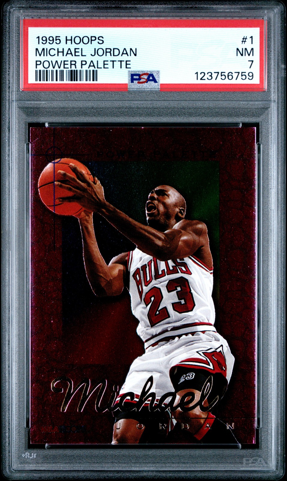1995 HOOPS POWER PALETTE #1 MICHAEL JORDAN PSA 7