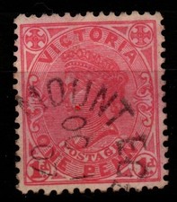 Victoria 1905 One Penny 1d red perf 12 x 12&frac12; SG417 Used Mount Egerton CDS