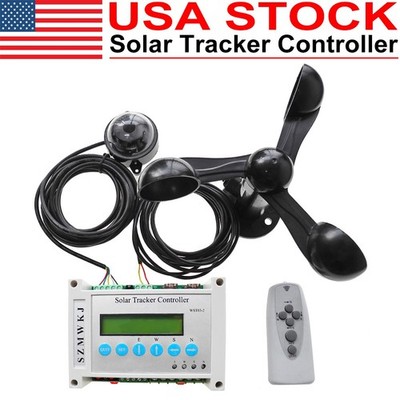 Dual Axis PV Solar Panel Tracking LCD Tracker Controller W/ Wind Speed Sensor IG