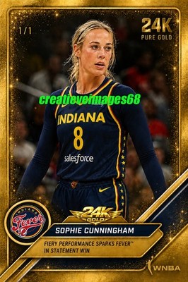 Sophie Cunningham WNBA Indiana Fever 4x6 PHOTO Custom 24K PURE Gold Photo