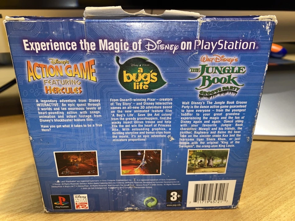 🙇🏻 RARE DISNEY TRIPLE PACK SONY PS1 PSONE PLAYSTATION WITH CARDBOARD SLEEVE 🎅 - Image 2 of 4