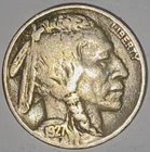 1927-P Indian Head Buffalo Nickel Five 5 Cents F