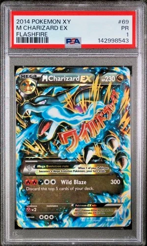 PSA 1 2014 Pokemon XY Flashfire M Mega Charizard EX 69/106 Full Art Holo Foil