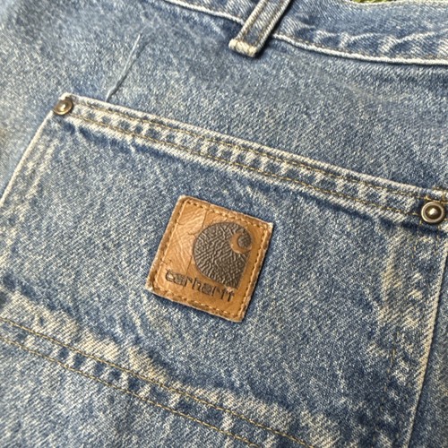 Jeans Carhartt VINTAGE uomo 40x34 blu doppio ginocchio logato lavaggio medio B07 DST Y2K - Foto 3 di 7