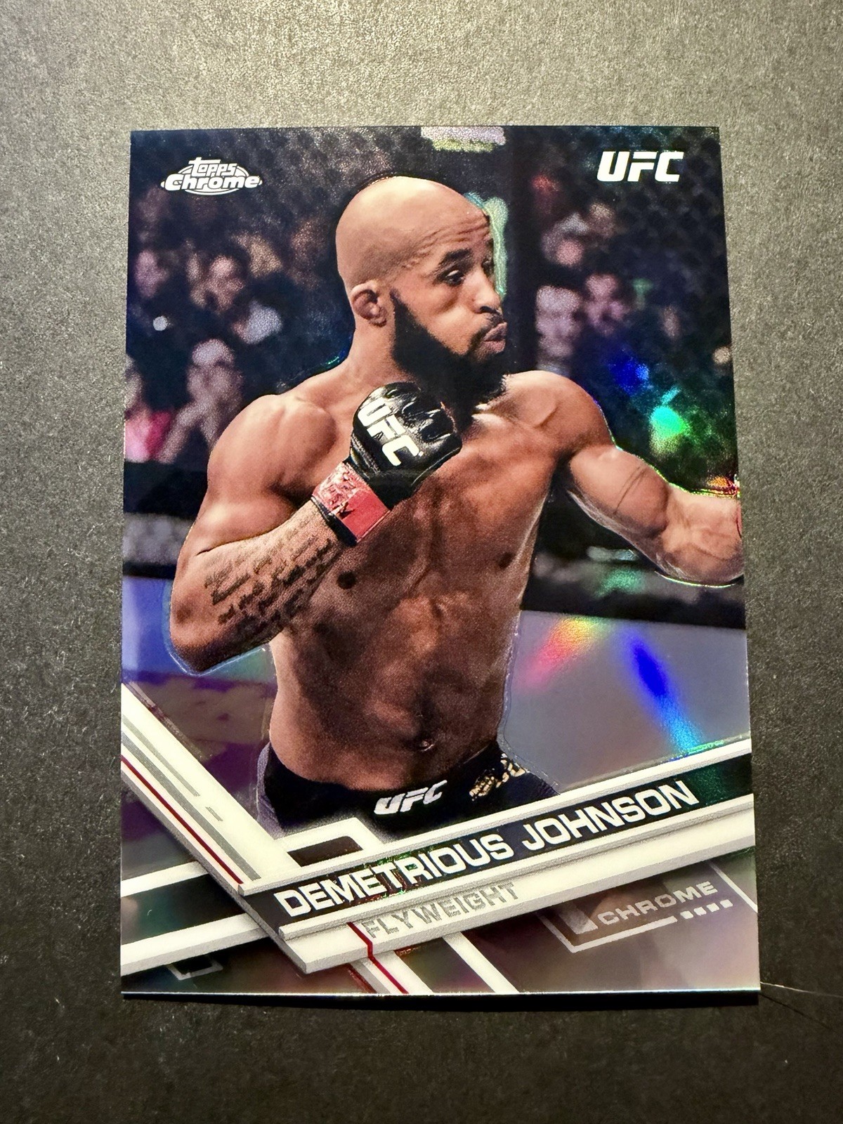 2017 Topps Chrome UFC #23 Demetrious Johnson MMA Refractor Card Flyweight