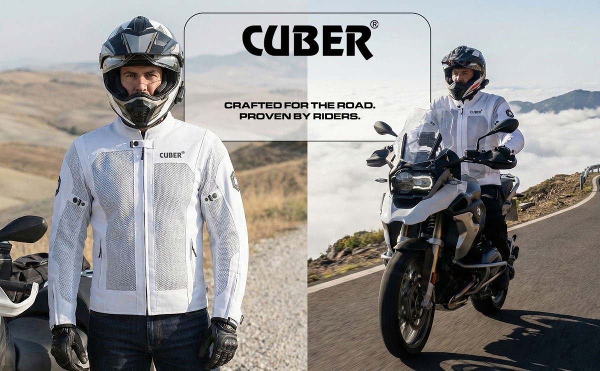 CUBER MOTORCYCLE BREATHABLE MESH JACKET MENS WITH CE ARMOR BIKERS