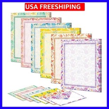 72 Pieces Stationery Set 48 Sheets paper  24 Pcs Envelopes 8.5 x 11 In, Vint...