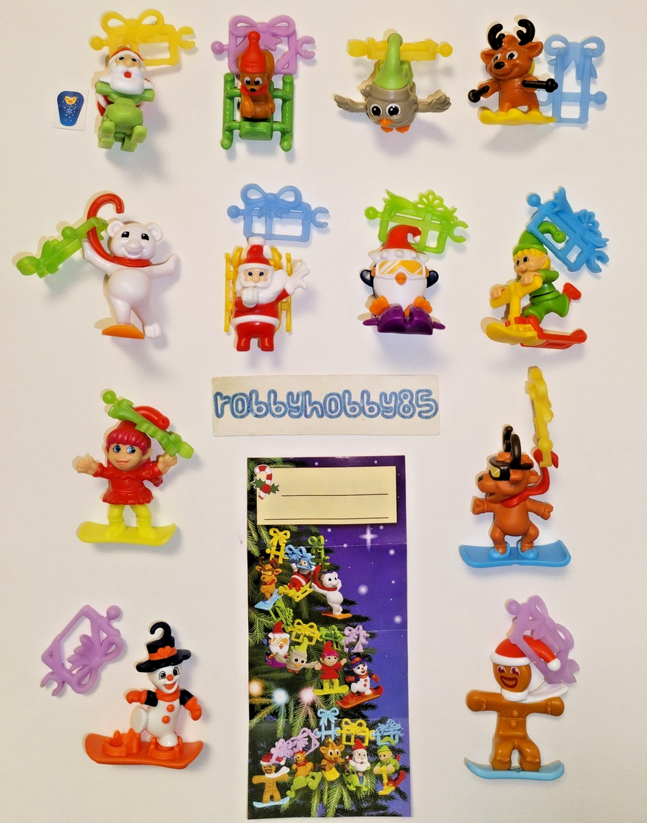 CHRISTMAS 2025 COMPLETE SET 12 FIGURES WITH PAPERS KINDER JOY