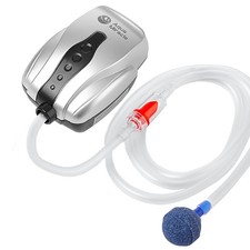 AquaMiracle Aquarium Air Pump Fish Tank Bubbler Aerator, All-in-One Grey