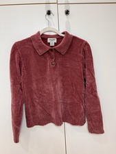 Alfred Dunner Soft Chenille Knit Collared Sweater Size Petite Medium