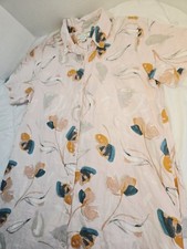 Rachel Zoe XL Spring Dres 100% Linen Floral Button Up Minimalist Relaxed Luxury 