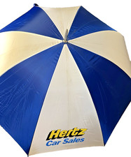 RARE VINTAGE Hertz Car Sales Blue  White Umbrella