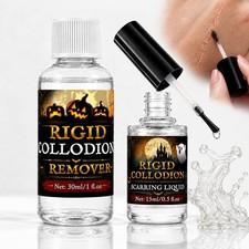 Rigid Collodion Scarring Liquid Kit With Brush Remover, 1.5 Fl Oz, clear