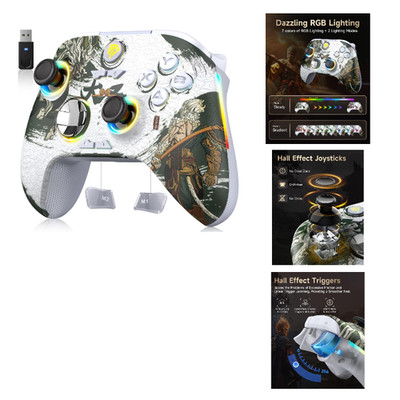 EasySMX X15 Gaming Controller Wireless mit 7 RGB Licht, Hall Joystick, 1000mAh