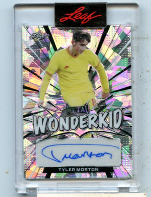 Tyler Morton 2022 Leaf Metal Soccer Wonderkid Encased Auto Autograph #D /35