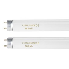 2 PCS F15T8 18 Inch 15W T8 Fluorescent Tube Bulb Daylight 6500K Bi Pin G13