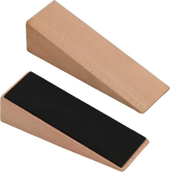 TüRstopper 2Er Set Rutschfester TüRkeil Holzkeile FüR Schwere TüRen-image