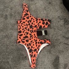 Shein Leopard Print Cut Out Swimsuit Size L