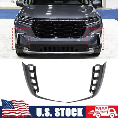 ABS Carbon Fiber Front Side End Grille Trim Cover Fits For Honda Pilot 2023-2025