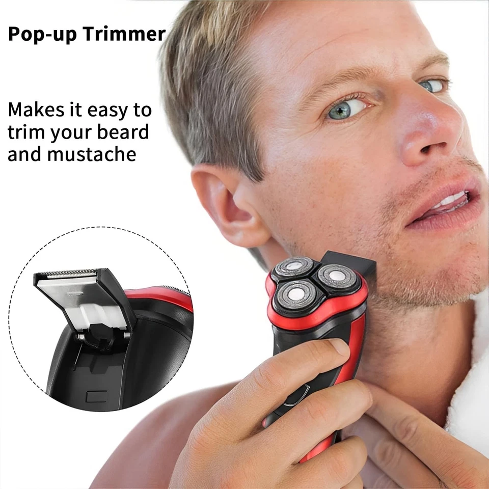 🔥Removable Electric Shaver Mens Razor Rotary Waterproof Pop-Up Trimmer Wet Dry - Image 3 of 4