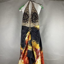 Tony Bowls Paris Jewel Prom Dress Womens Size 6 Gold Orange Yellow