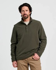 Free Fly Gridback Fleece Snap Pullover Men's Casual Jacket, Dark Forest, X-Large