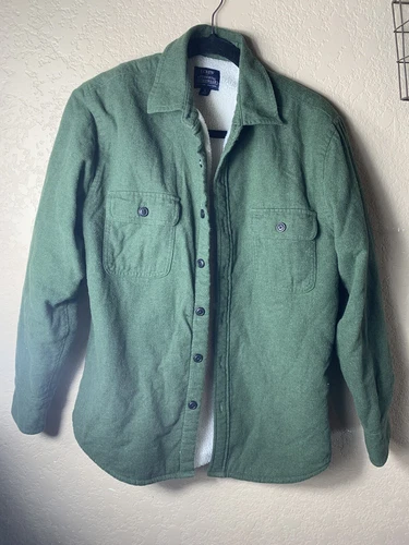 J Crew Authentic Outerwear Sherpa Lined Shirt Jacket Men’s Size Small
