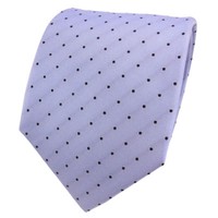 Tigertie Designer Seidenkrawatte Blau Pastellblau Gepunktet - Krawatte Seide