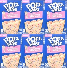 6 PACK - Kellogg's Pop Tarts Frosted Strawberry Milkshake, 8 Count 13.5 oz Box