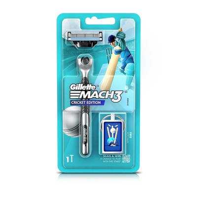 Gillette Mach 3 Cricket Edition Handrasierer mit Schlüsselanhänger