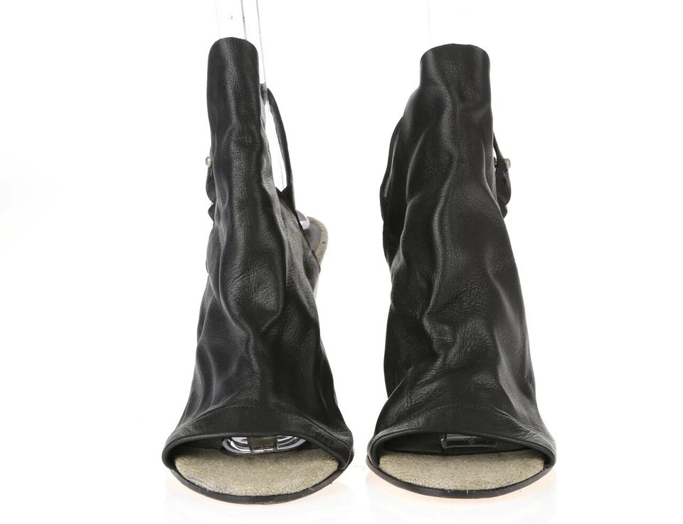 Mujer VINCE. Sandalias con cordones KOSTEL Wegde de cuero negro talla 9 M (40) Foto 3 de 4