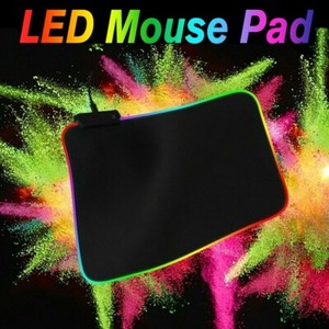 ❤ Extended RGB Colorful LED Lighting Gaming Mouse Pad Keyboard Mat for PC Laptop