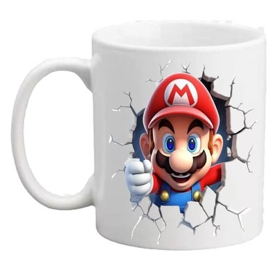 Personalisierter Smash Out ''''Mario Bro'''' weiße Keramik Kaffee-/Teebecher Geschenkverpackung 