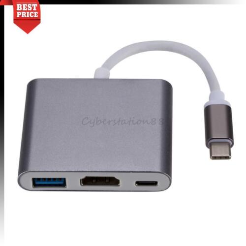 USB 3.1 Type C to HDMI USB 3.0 USB-C Adapter AV Multiport 3 in 1 Converter 4K - Picture 1 of 11