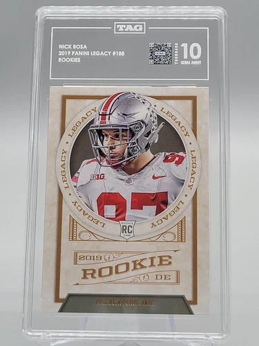2019 PANINI LEGACY NICK BOSA 10 GEM ROOKIE CARD 49ERS OHIO STATE NFL TAG psa