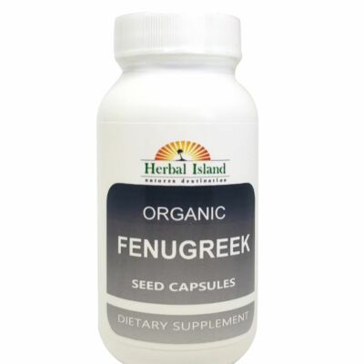 Organic Fenugreek Seed Powder Capsules - 30 Count 500mg Each - Free Shipping
