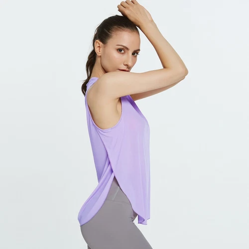 Women's Workout Tank Tops Cool-Dry Sleeveless Loose Fit Yoga Shirt Athletic Tops - Bild 26 von 41