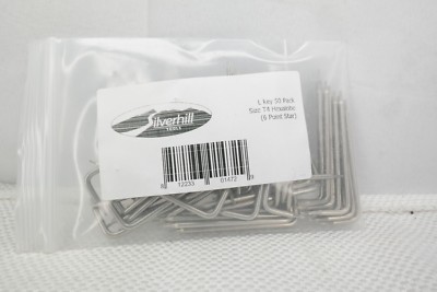 T4 Hexalobe 6 Point Star, 50 Pack,  Silverhill Tools ALK50T04 Torx L Key   TF