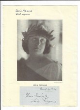 Leila Megane Signed Clip on Catalogue / Autographed Opera Singer