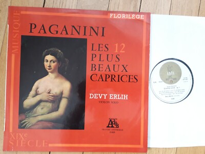 PAGANINI : 12 Caprices / Devy ERLIH violin solo FRENCH LP ADES 13.025 STEREO  EX