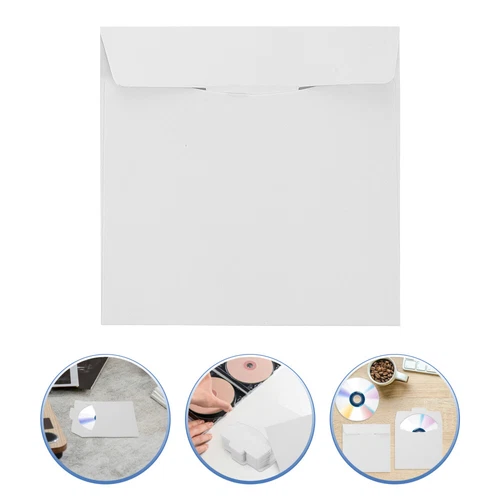  50pcs CD Sleeves Paper Envelopes DVD CD Paper Storage Holders Sleeves Paper CD