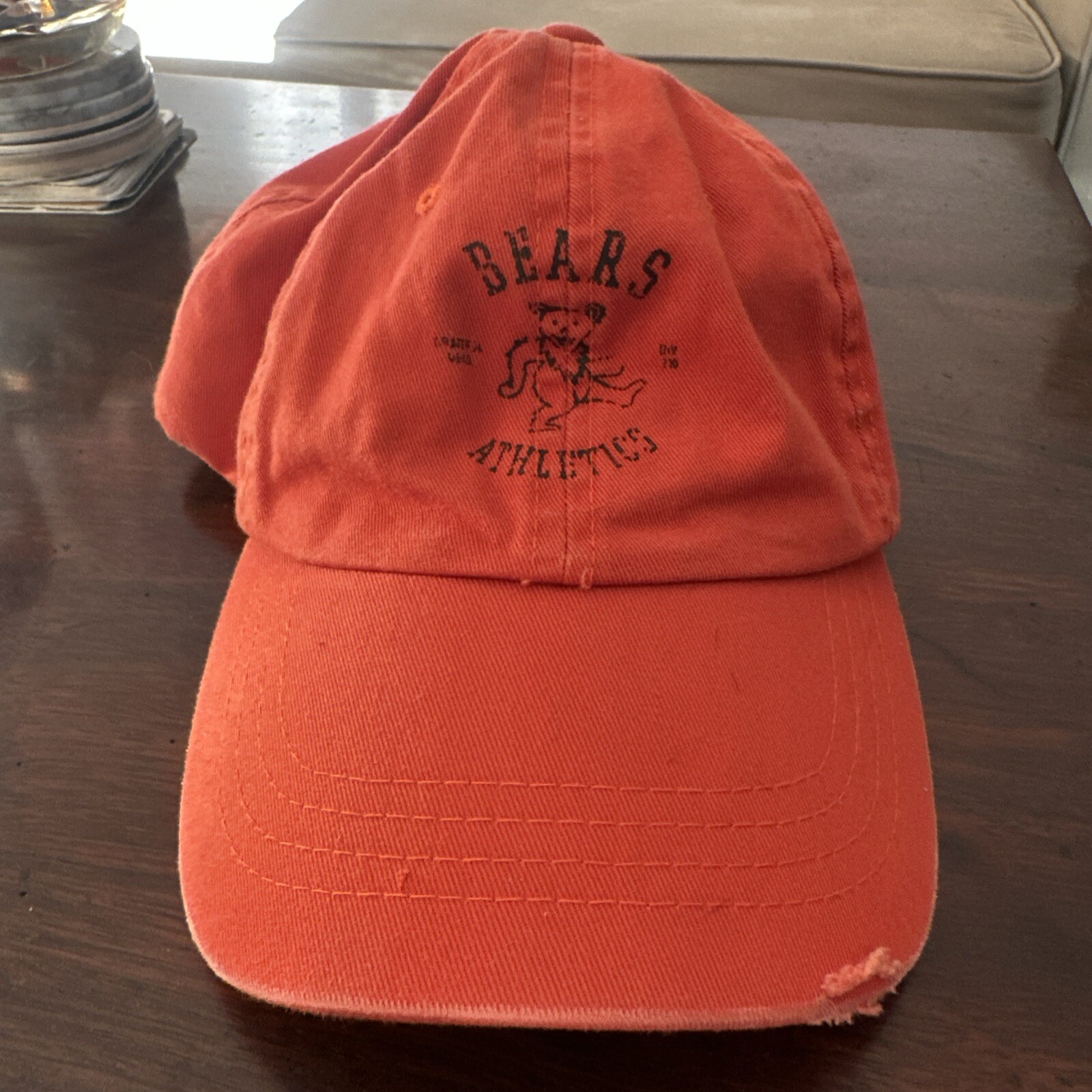 Grateful Dead Hat Adult One Size Green Adjustable Cap Dancing Bear Unisex Orange