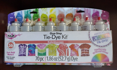 NEW Tulip 70 Pc. One-Step Tie-Dye Kit Kaleidoscope ~ 12 Colors Tie Dye Set
